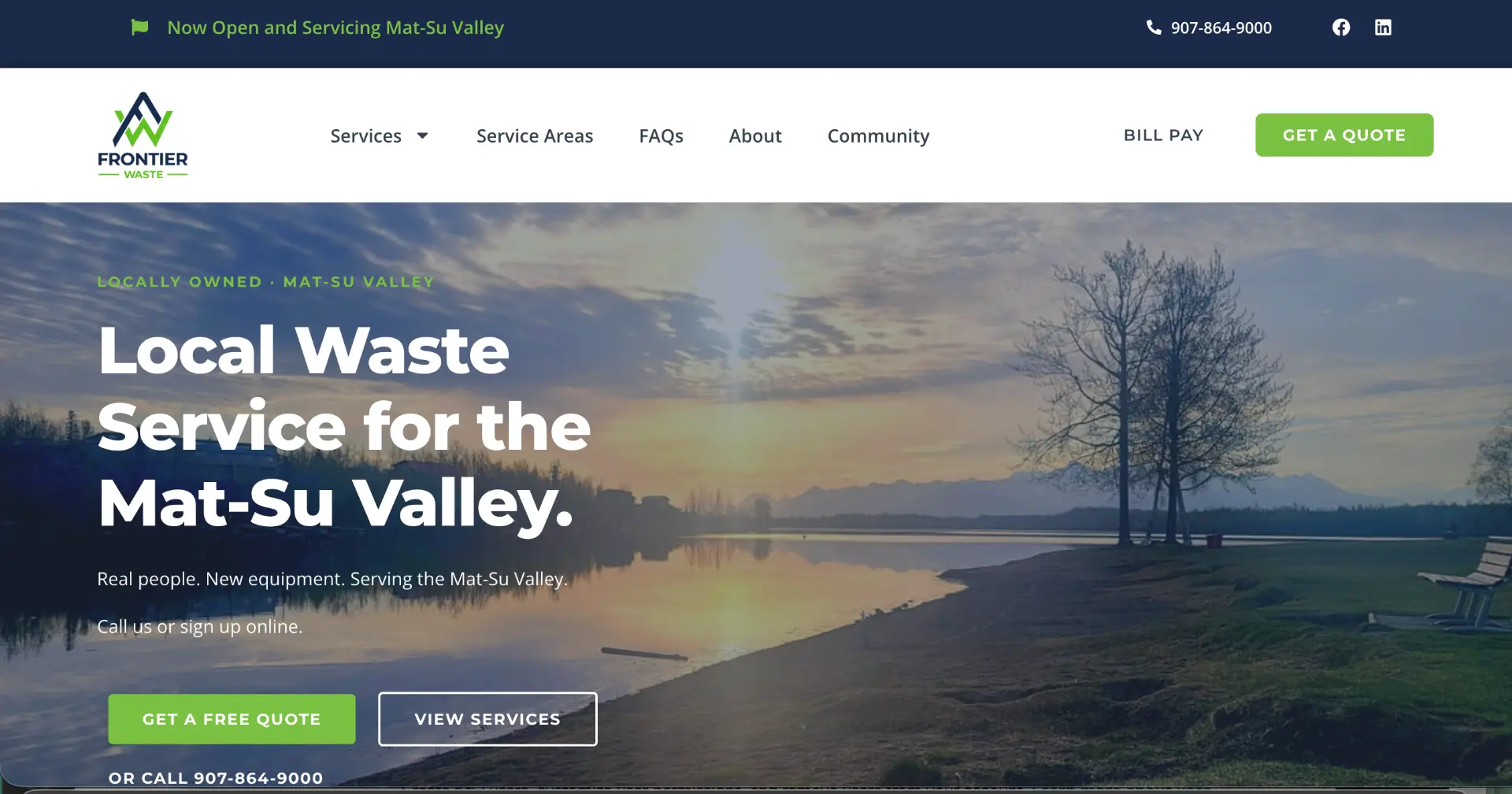 Frontier Waste, Local waste service · Mat-Su Valley