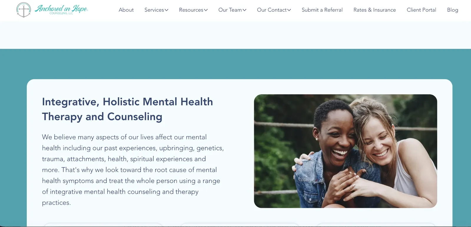 Anchored In Hope website homepage